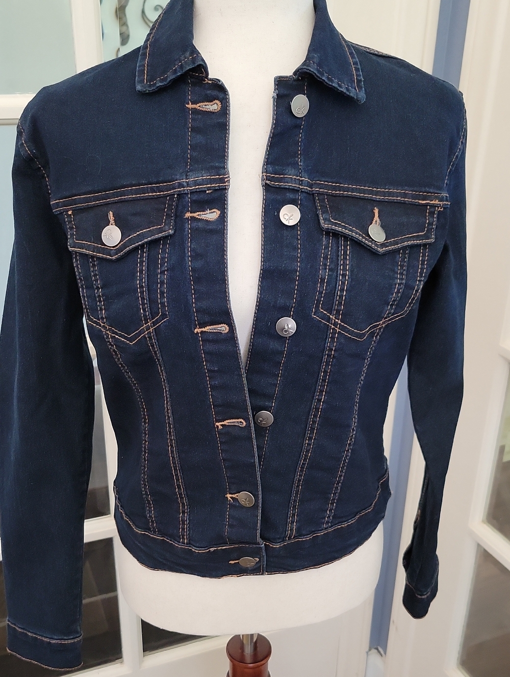 CALVIN KLEIN JEANS Women's Dark Wash Denim Jacket | Size: S